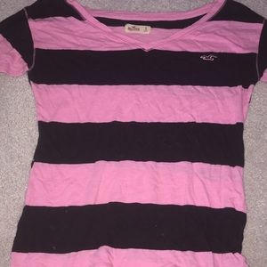 Pink and Blue Striped Hollister Shirt